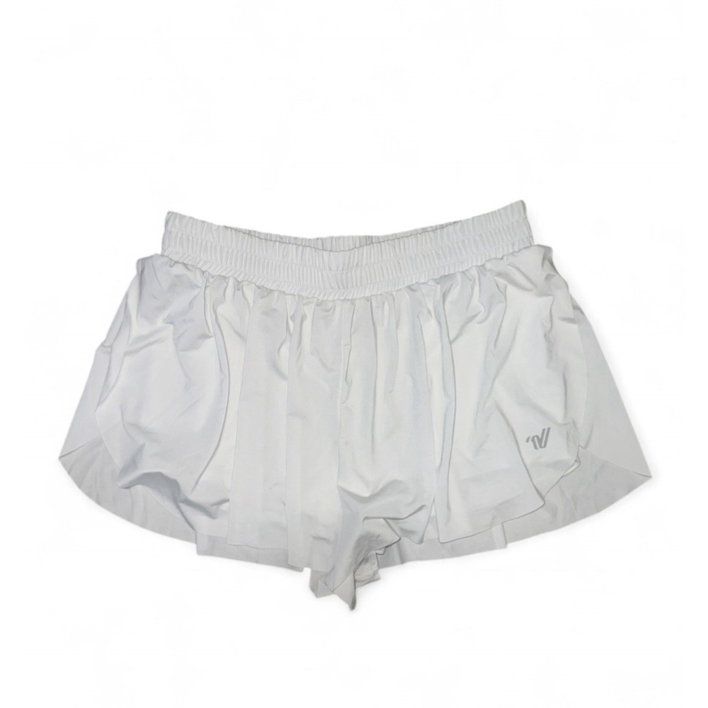 Varsity Spirit‎ Women's Athletic Shorts White Flowy Elastic Waist Lined Size L